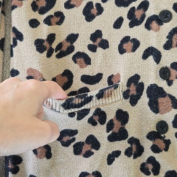 Victoria's Secret Pink Brown Tan Cheetah Print Cardigan - Size Medium - Picture 4 of 15